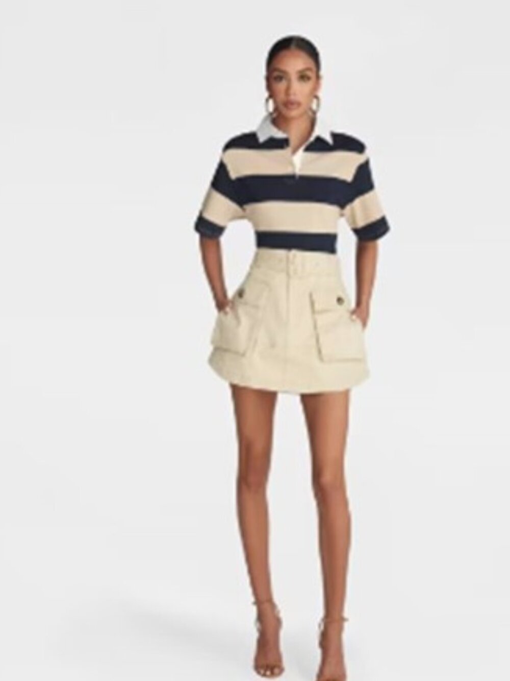 KBB by KAHLANA Women's Flared Cargo Belted Edgy Chic Mini Skirt Size 2 NWT